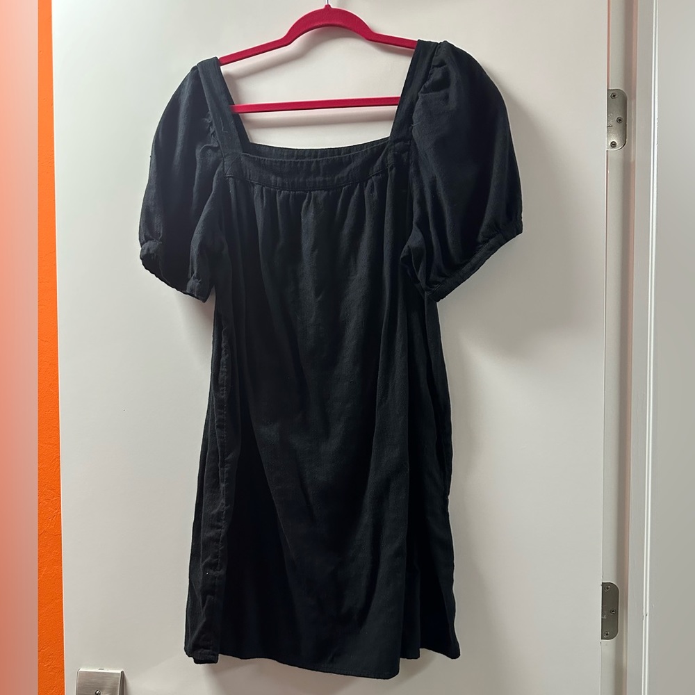 Black Square Neck Mini Dress